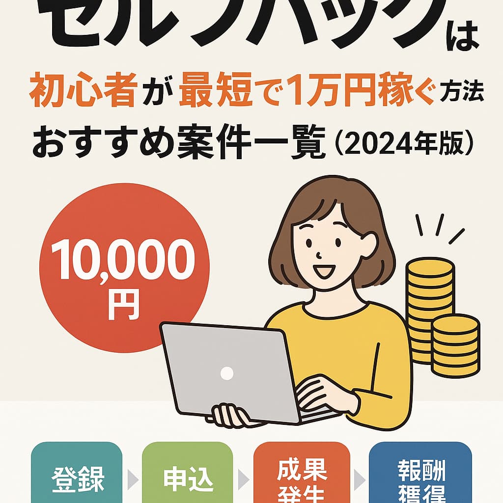 セルフバックで1万円稼ぐ方法を解説する記事のカバー画像